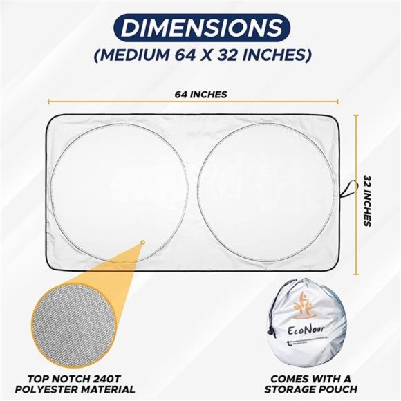 Car Windshield Sun Shade | Reflector Sunshade Offers Ultimate Protection - Picture 6 of 6
